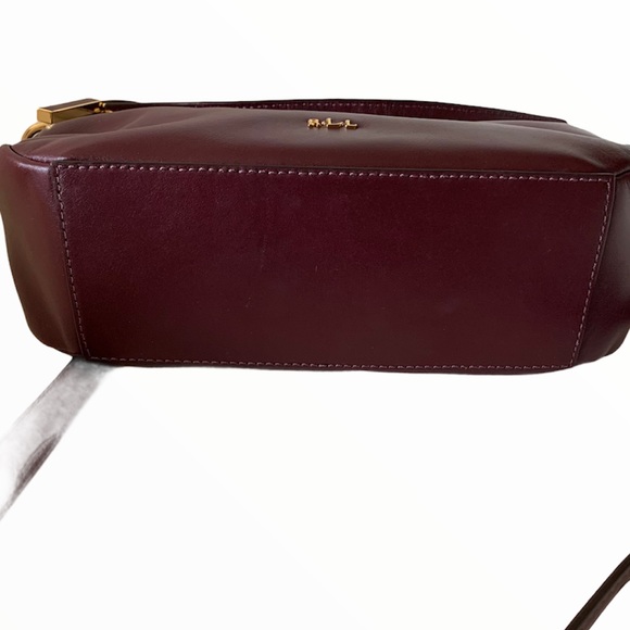 RALPH LAUREN PLUM WINE LEATHER CROSSBODY - Picture 5 of 14